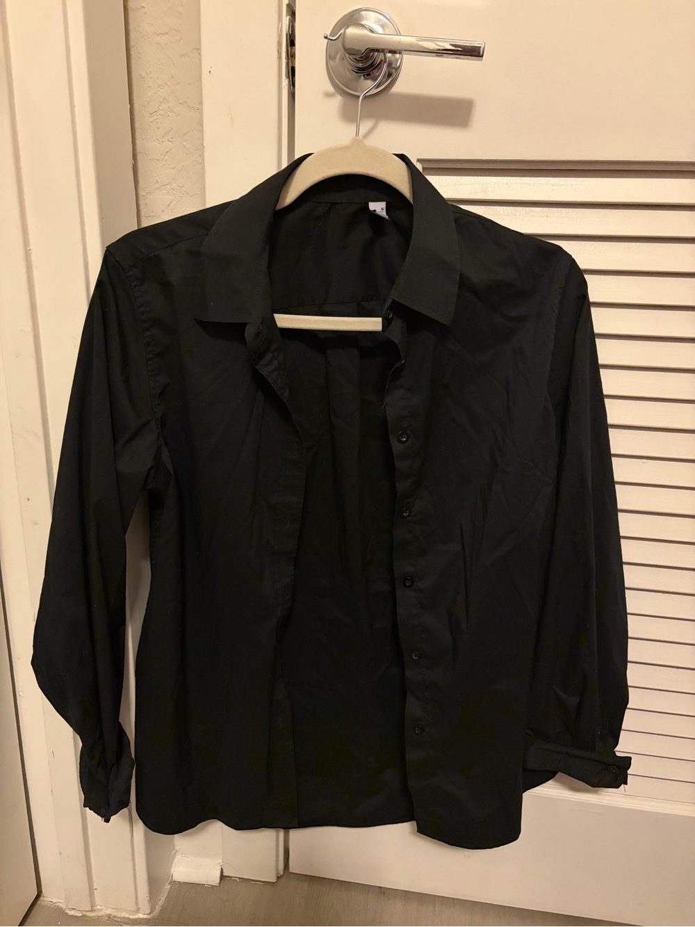 Women's Black Baggy Button-Down Shirt / Blouse
